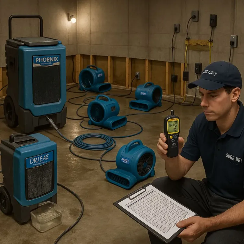 Structural Drying and Dehumidification process in Southport, CT